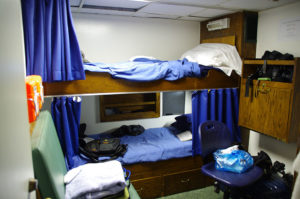 My cabin on the Oceanus (I got the lower bunk). 